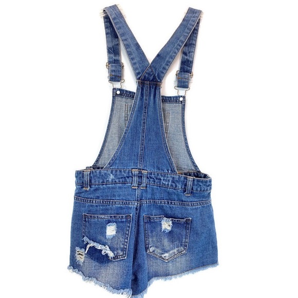 Highway Jeans Destroyed Overall Shorts - Picture 4 of 6